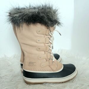 NWOB Sorel Joan Of Arctic Tan Suede Lace-up Winter Boots 10
